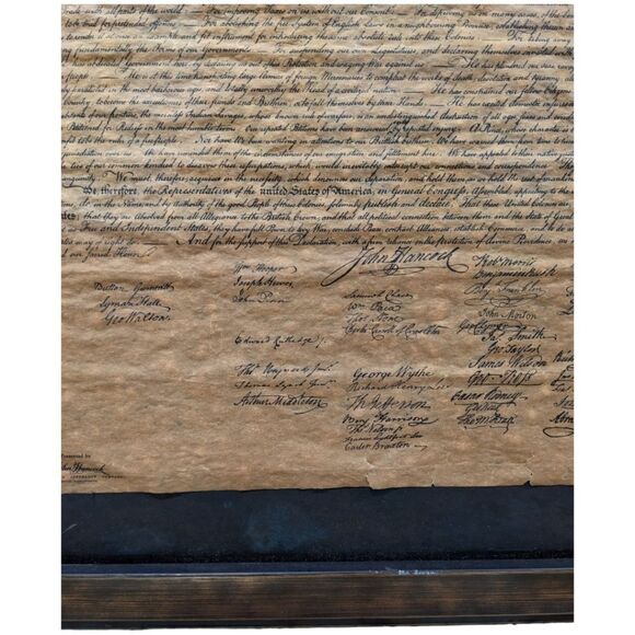 In Congress July 4 1776 US Declaration of Independence Printed Frame 18x19 - Picture 12 of 13